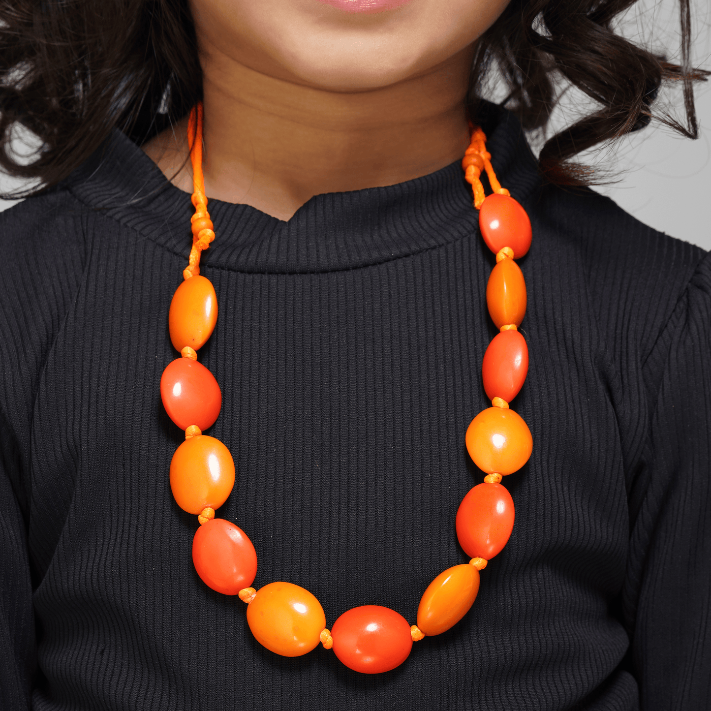 Chunky Orange Bead Necklace