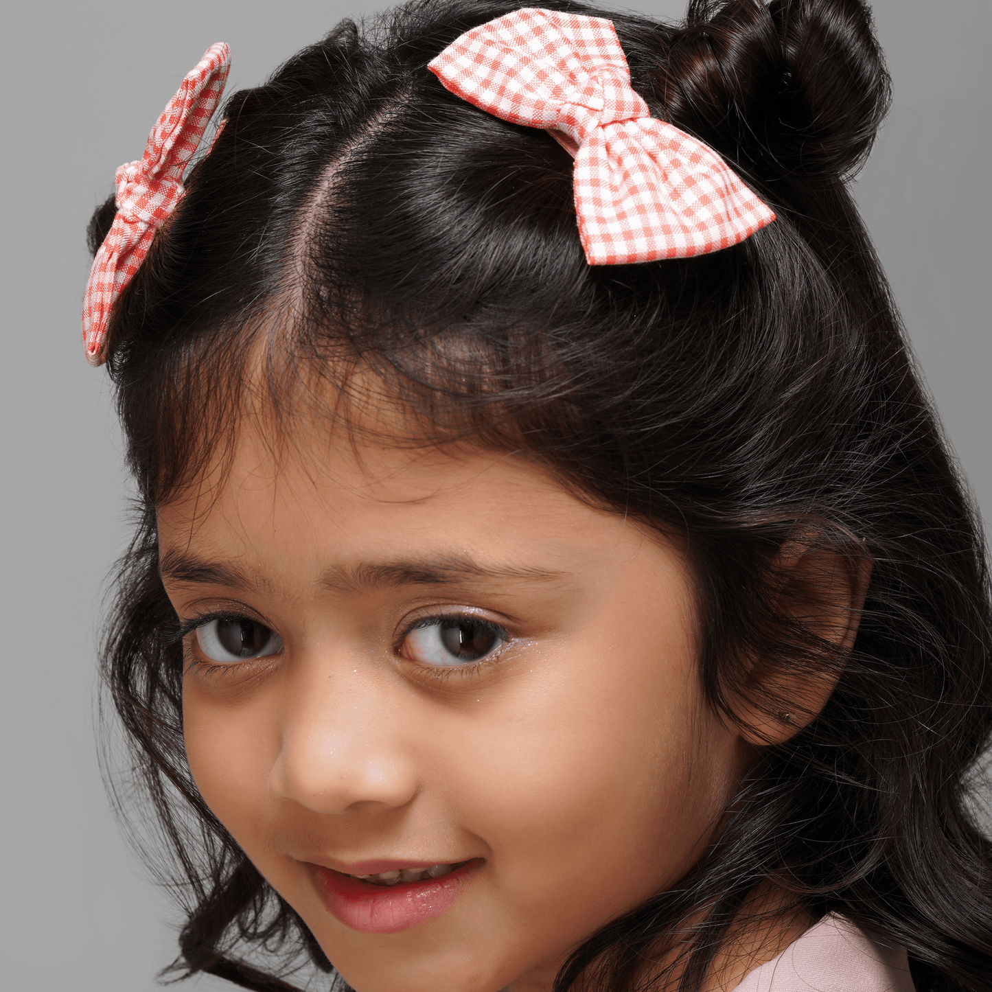 Gingham Bow Hair Clips