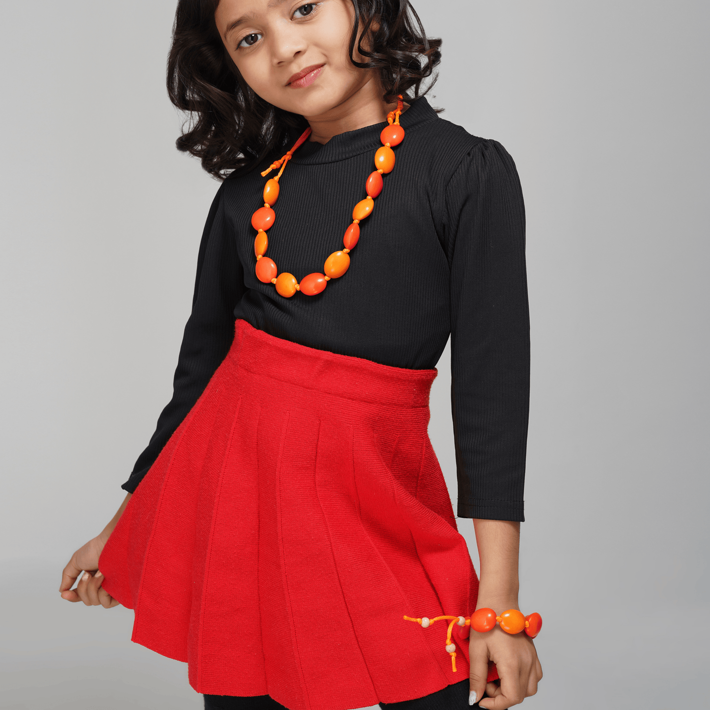 Chunky Orange Bead Necklace