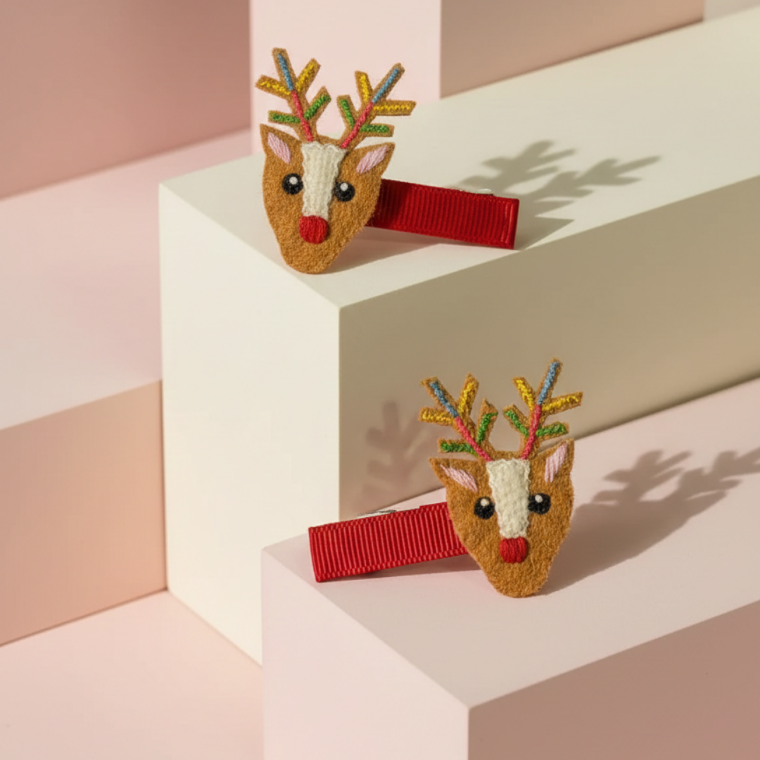 Cute Reindeer Hair Clips