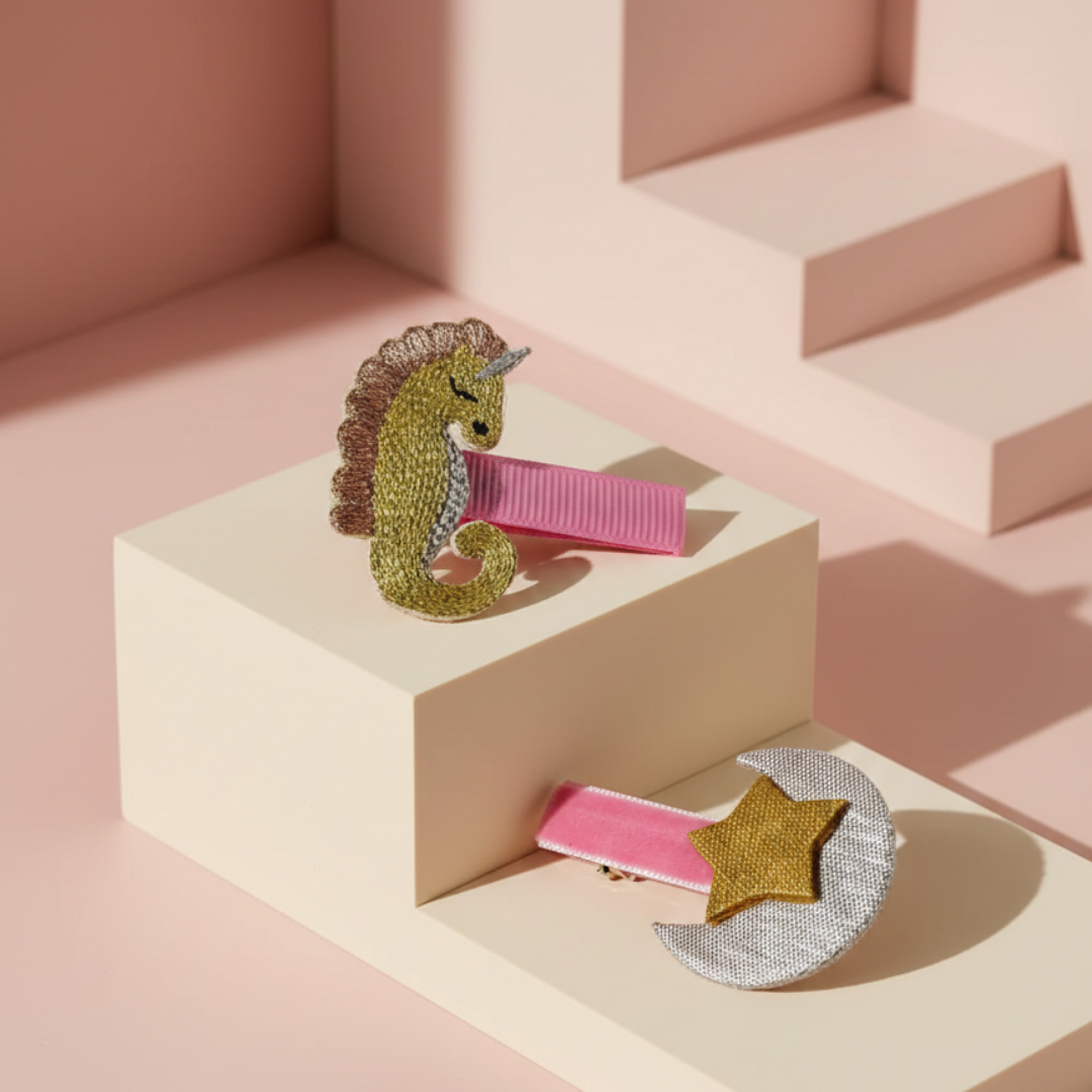 Moon & Seahorse Clips