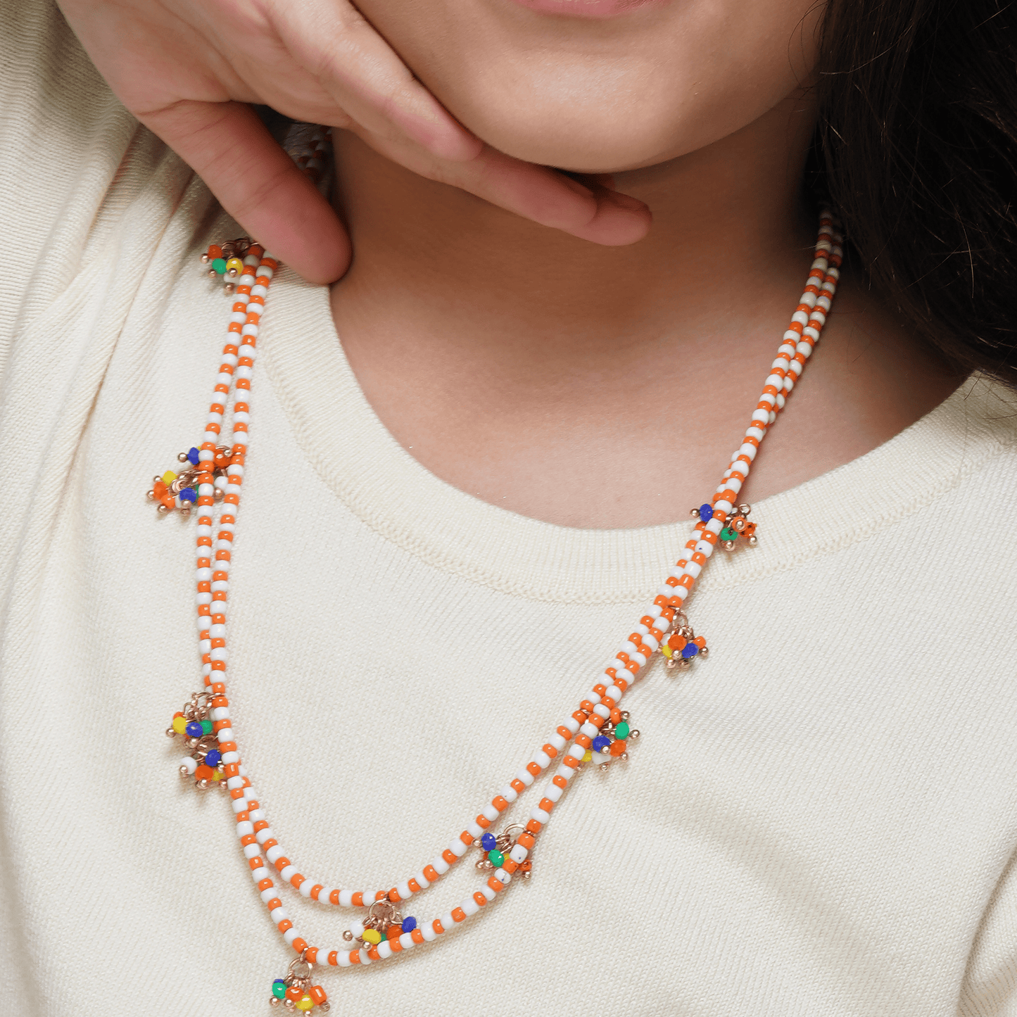 Colorful Seed Bead Dangle Necklace