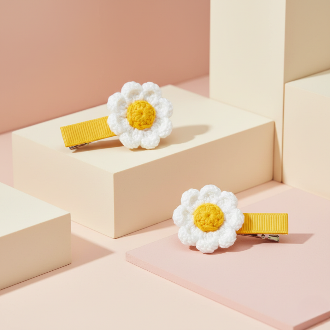 Handcrafted Daisy Hair Clips
