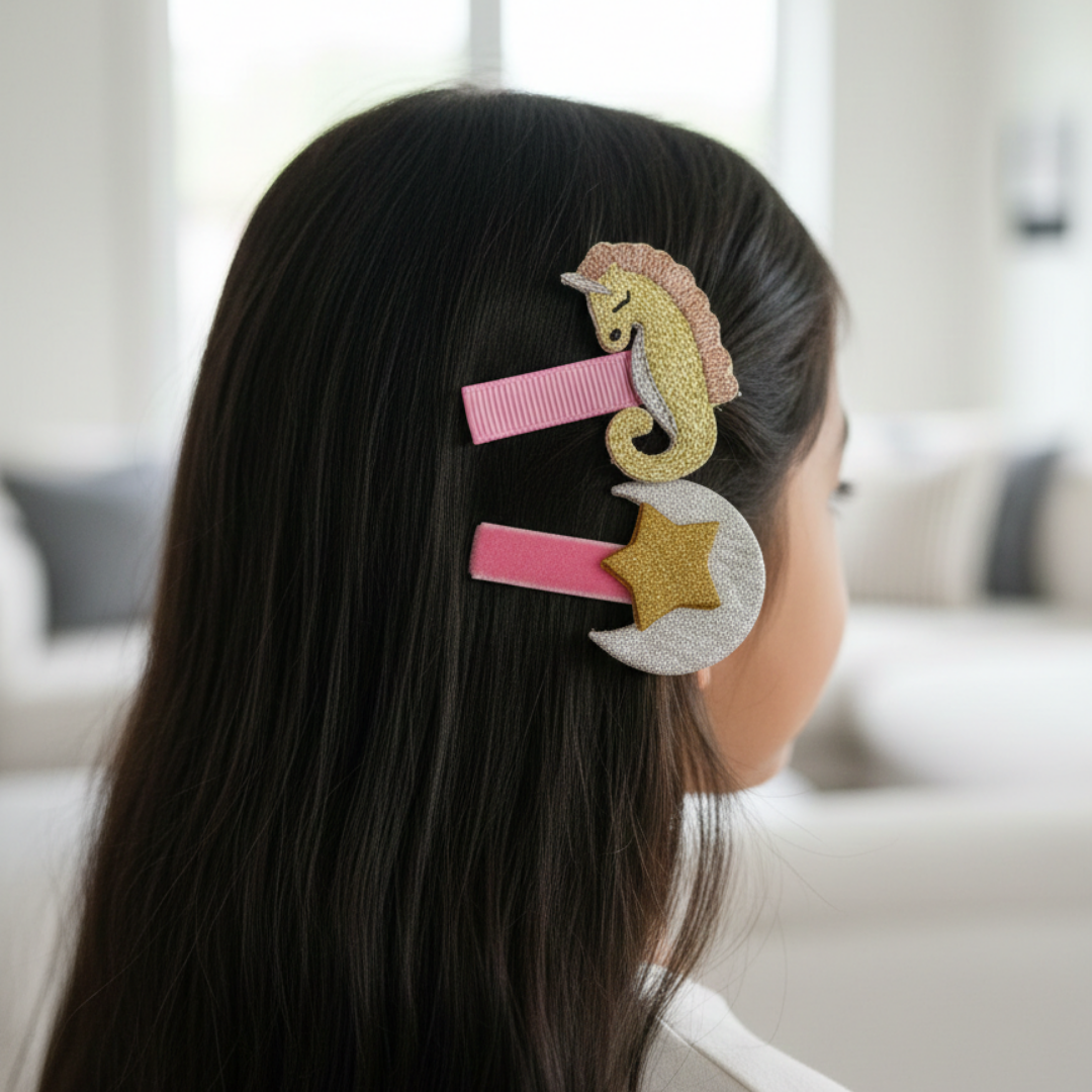 Moon & Seahorse Clips