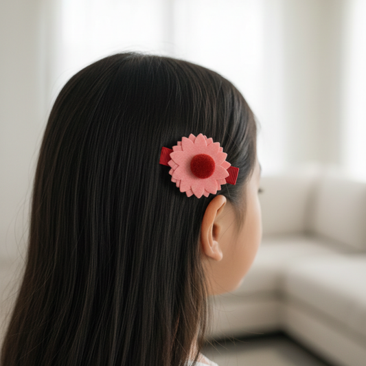 Fabric Flower Hair Clips