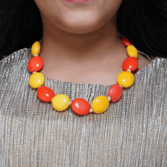 Two-Tone Oval Bead Necklace