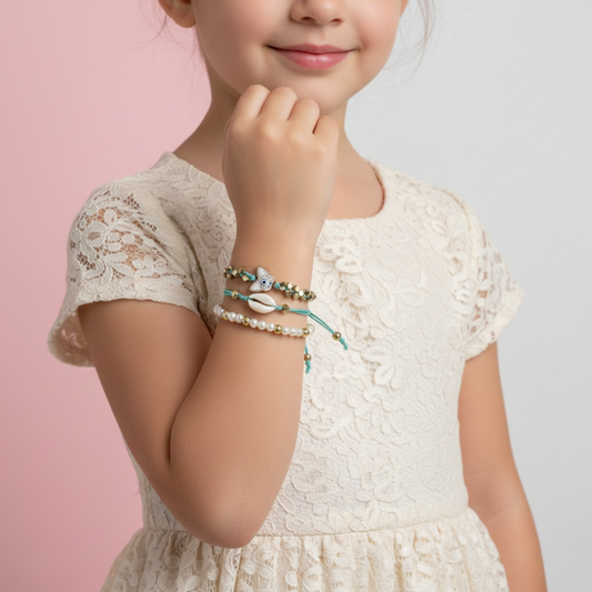 Classic Pearl & Gold Bracelet Slack of 3