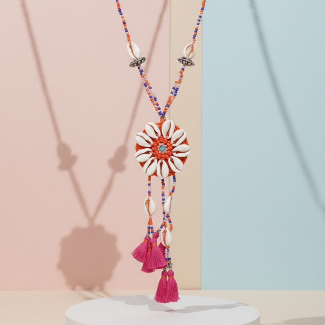 Beachcomber Shell Tassel Necklace