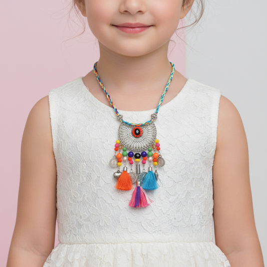 Boho Tassel and Charm Necklace