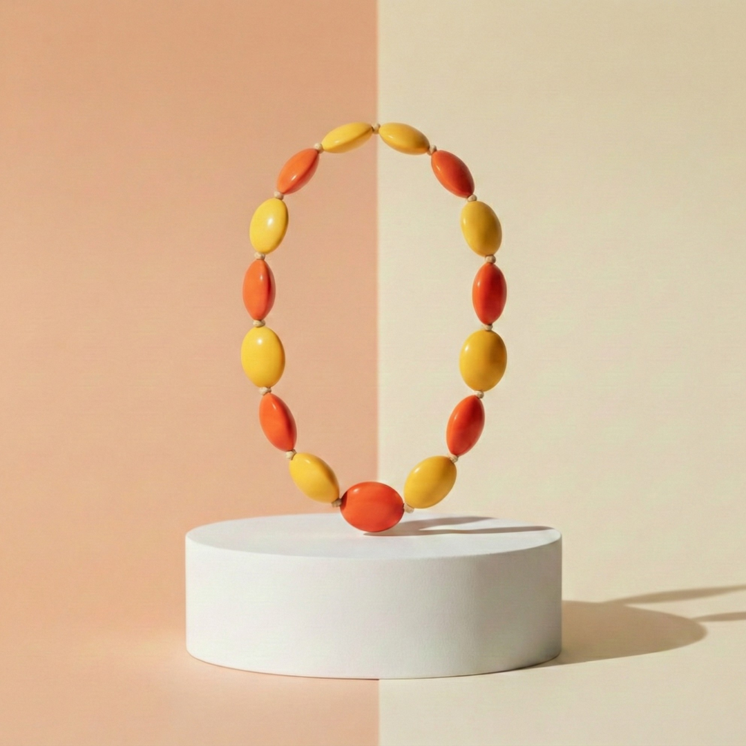 Two-Tone Oval Bead Necklace