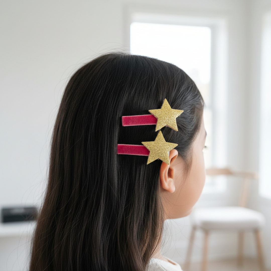 Glitter Star Hair Clips