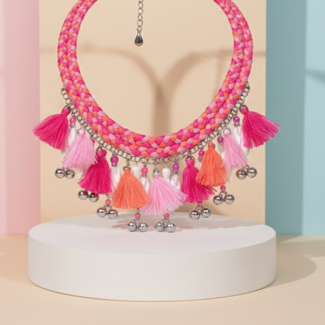 Bohemian Tassel and Bead Necklace