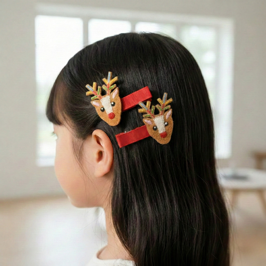 Cute Reindeer Hair Clips