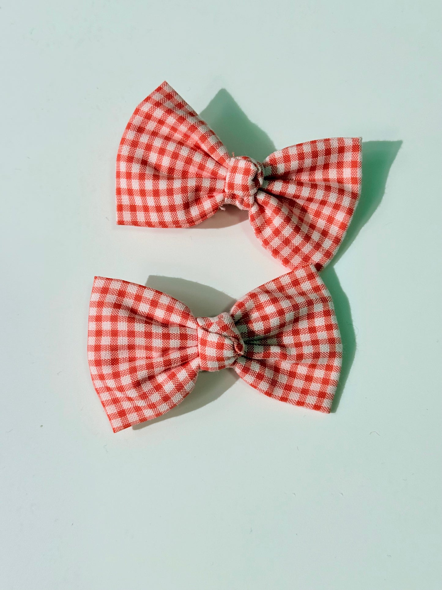 Gingham Bow Hair Clips